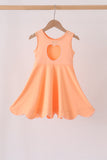 Coral Scalloped Dress Aaria Tees