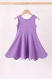Purple Scalloped Dress Aaria Tees
