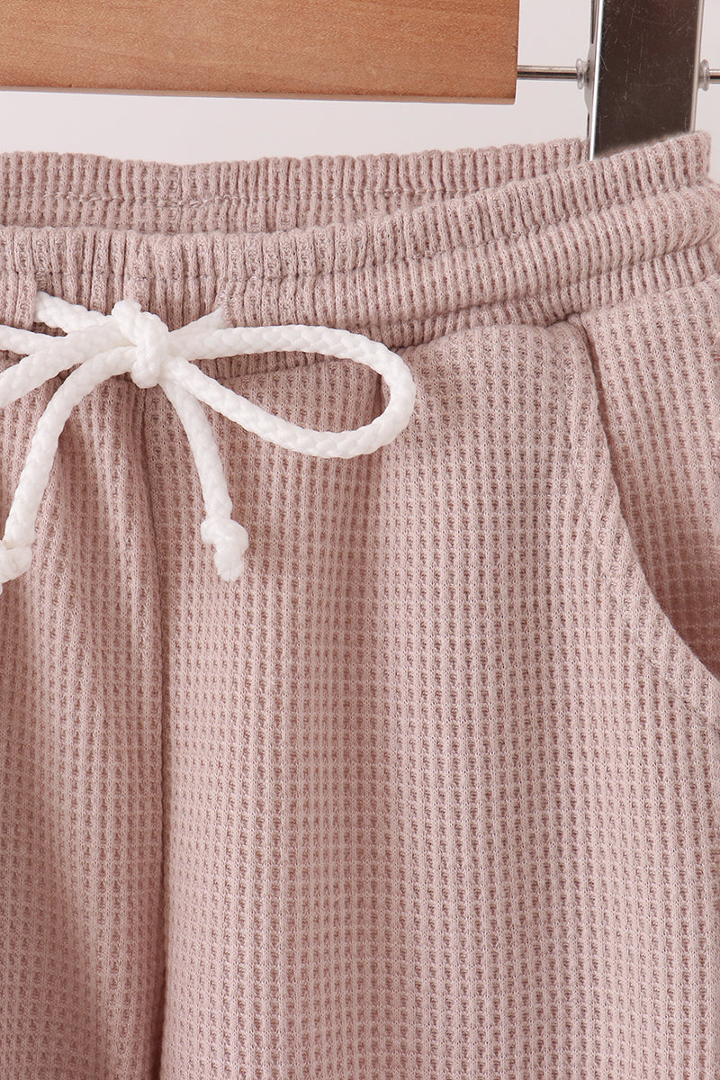 Beige scalloped pants set - Aaria Tees Aaria Tees