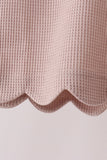 Beige scalloped pants set - Aaria Tees Aaria Tees