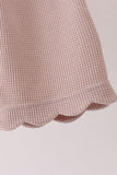 Beige scalloped pants set - Aaria Tees Aaria Tees