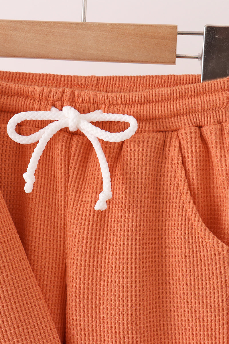 Terra-cotta scalloped pants set - Aaria Tees Aaria Tees