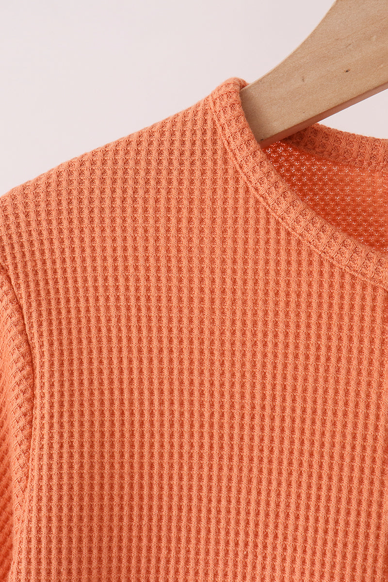 Terra-cotta scalloped pants set - Aaria Tees Aaria Tees