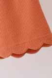 Terra-cotta scalloped pants set - Aaria Tees Aaria Tees
