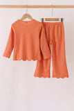 Terra-cotta scalloped pants set - Aaria Tees Aaria Tees