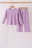 Lavender scalloped pants set - Aaria Tees Aaria Tees