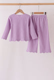 Lavender scalloped pants set - Aaria Tees Aaria Tees
