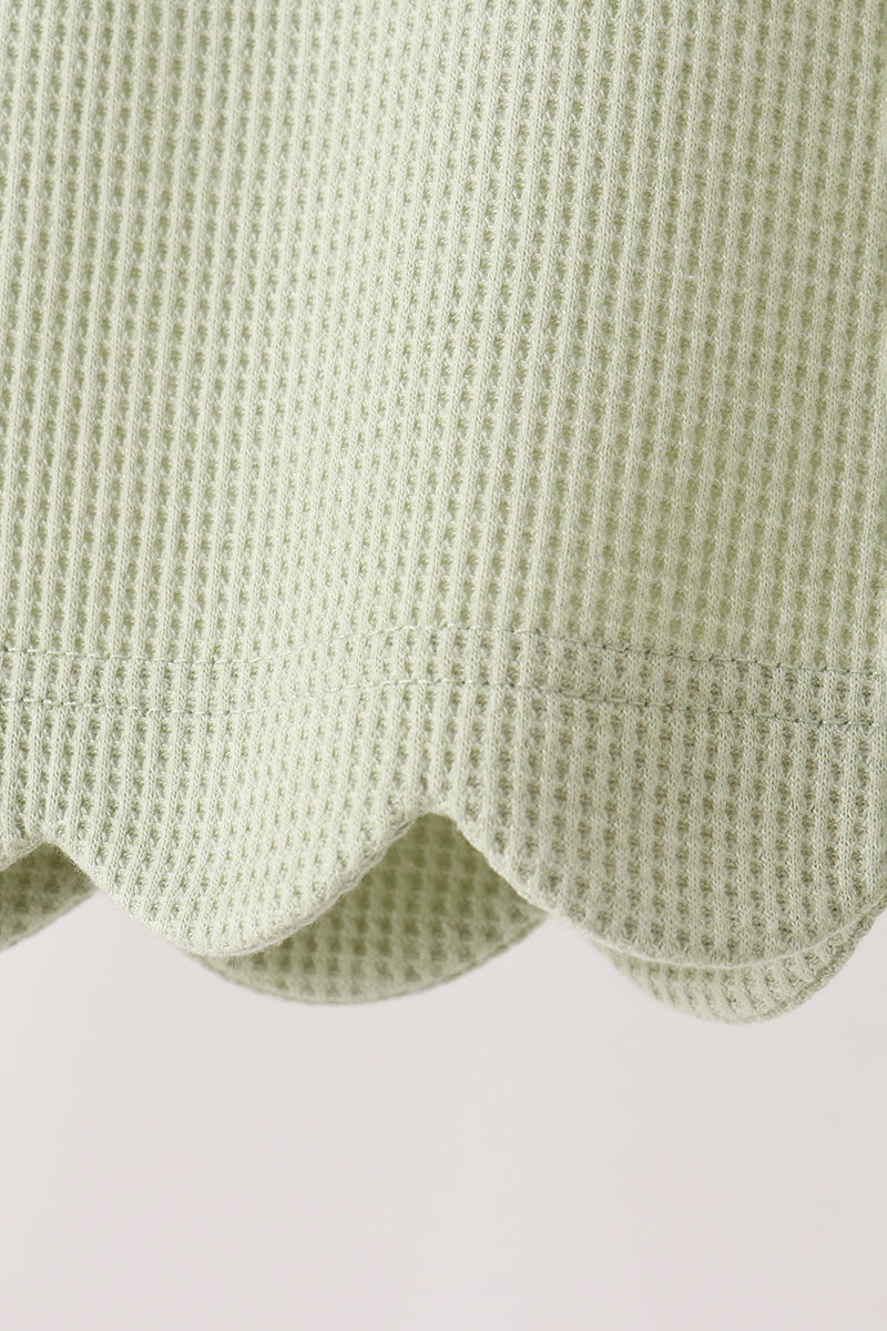 Green scalloped pants set - Aaria Tees Aaria Tees