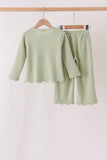 Green scalloped pants set - Aaria Tees Aaria Tees