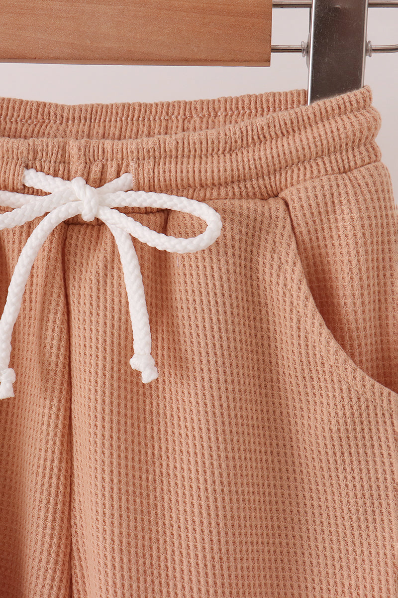 Oatmeal scalloped pants set - Aaria Tees Aaria Tees
