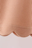 Oatmeal scalloped pants set - Aaria Tees Aaria Tees