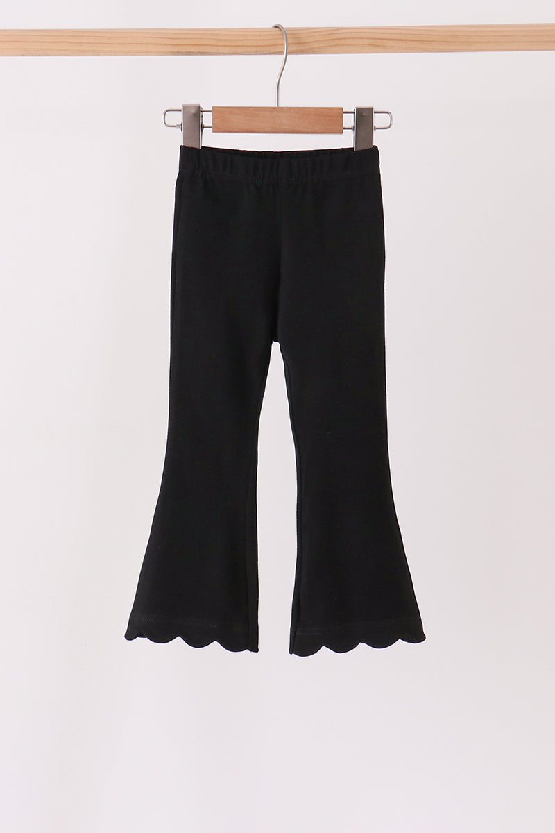 Black scalloped bell pants - Aaria Tees