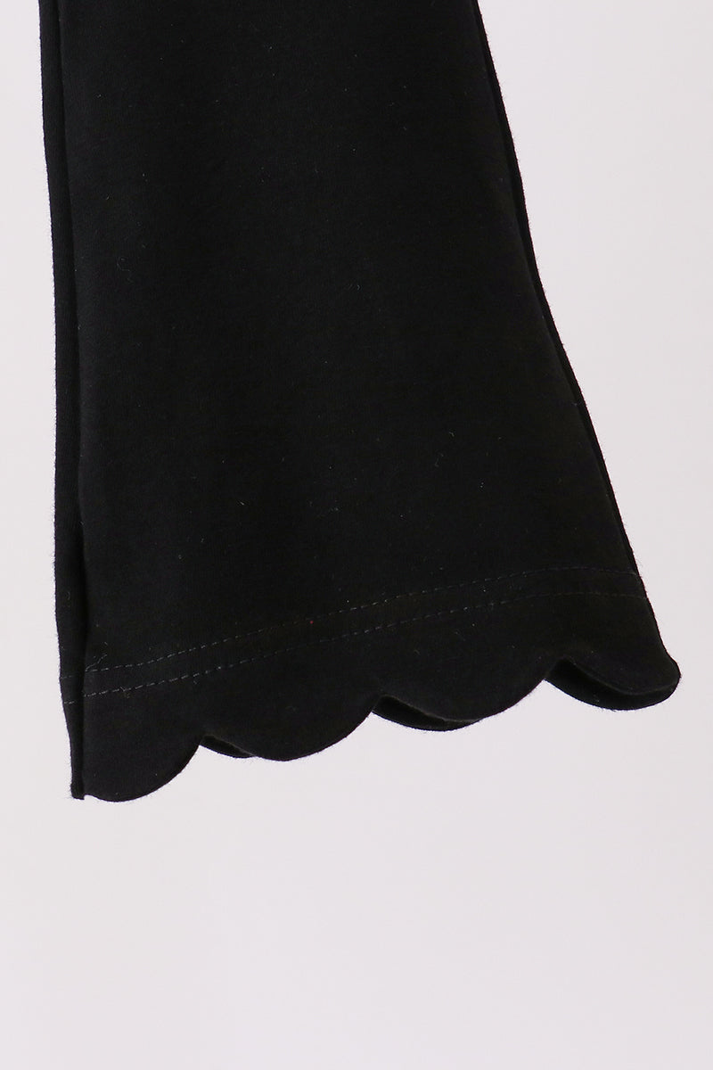Black scalloped bell pants - Aaria Tees Aaria Tees
