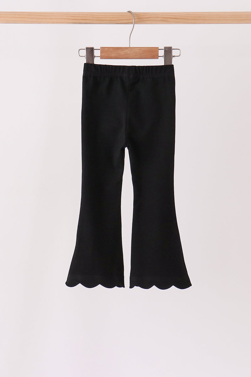Black scalloped bell pants - Aaria Tees Aaria Tees