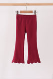 Maroon scalloped bell pants - Aaria Tees Aaria Tees