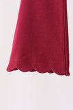 Maroon scalloped bell pants - Aaria Tees Aaria Tees
