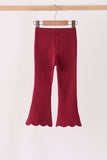Maroon scalloped bell pants - Aaria Tees Aaria Tees