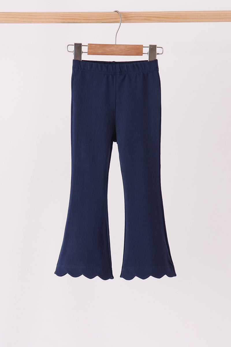 Navy scalloped bell pants - Aaria Tees Aaria Tees