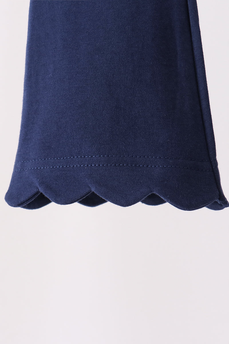 Navy scalloped bell pants - Aaria Tees Aaria Tees