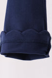 Navy scalloped bell pants - Aaria Tees Aaria Tees
