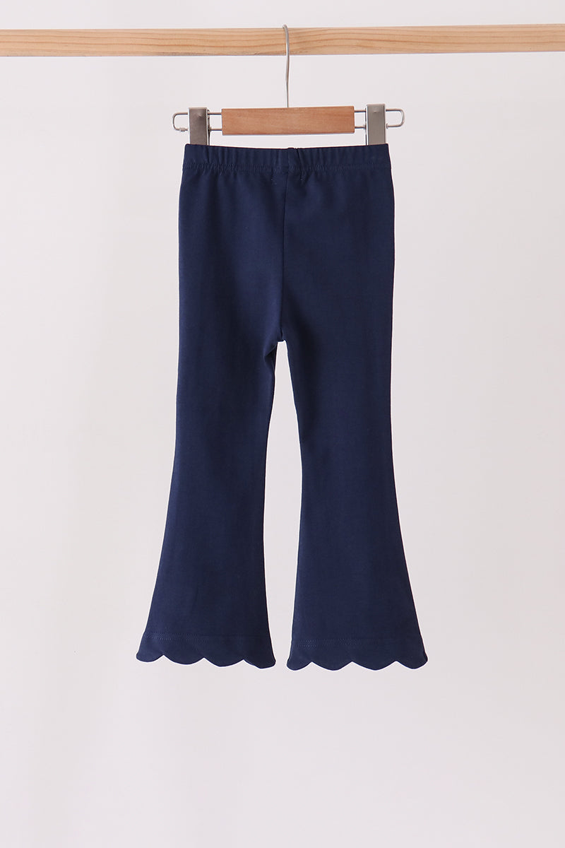 Navy scalloped bell pants - Aaria Tees Aaria Tees