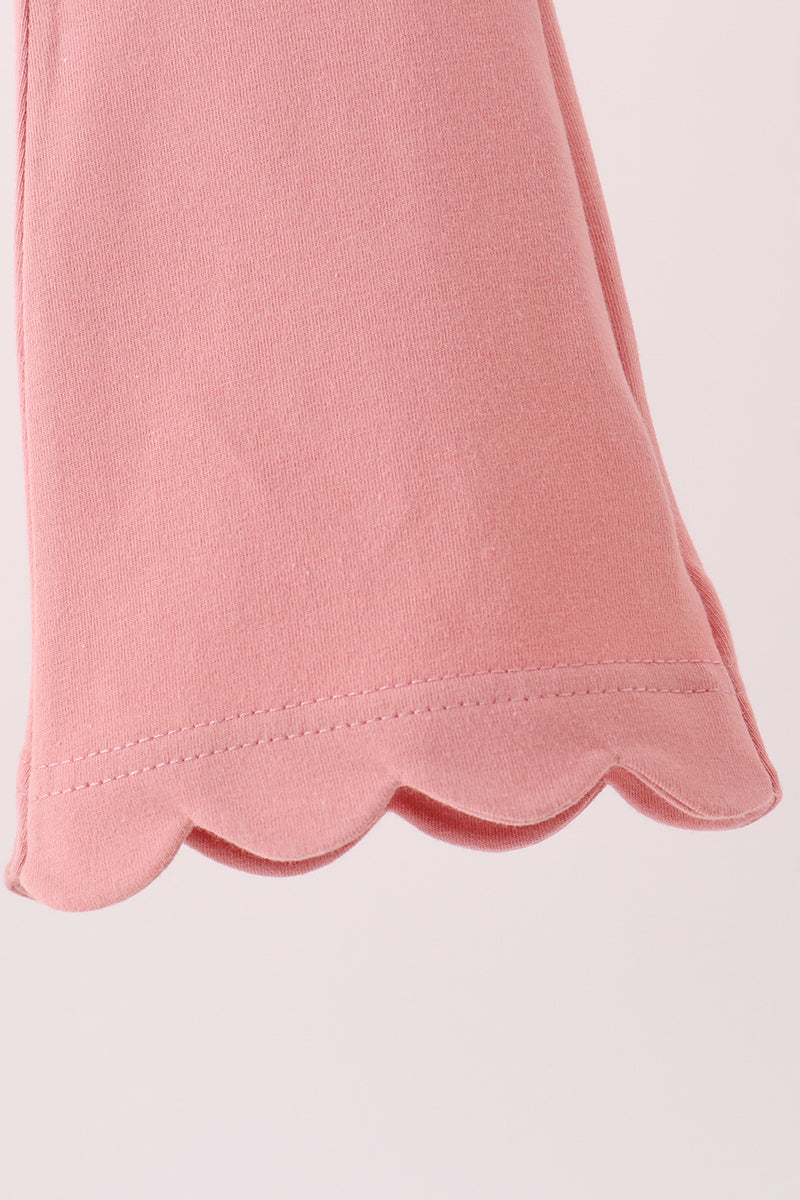 Pink scalloped bell pants - Aaria Tees Aaria Tees