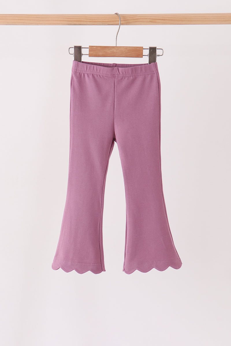 Dusty mauve scalloped bell pants - Aaria Tees Aaria Tees