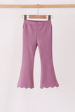 Dusty mauve scalloped bell pants - Aaria Tees Aaria Tees