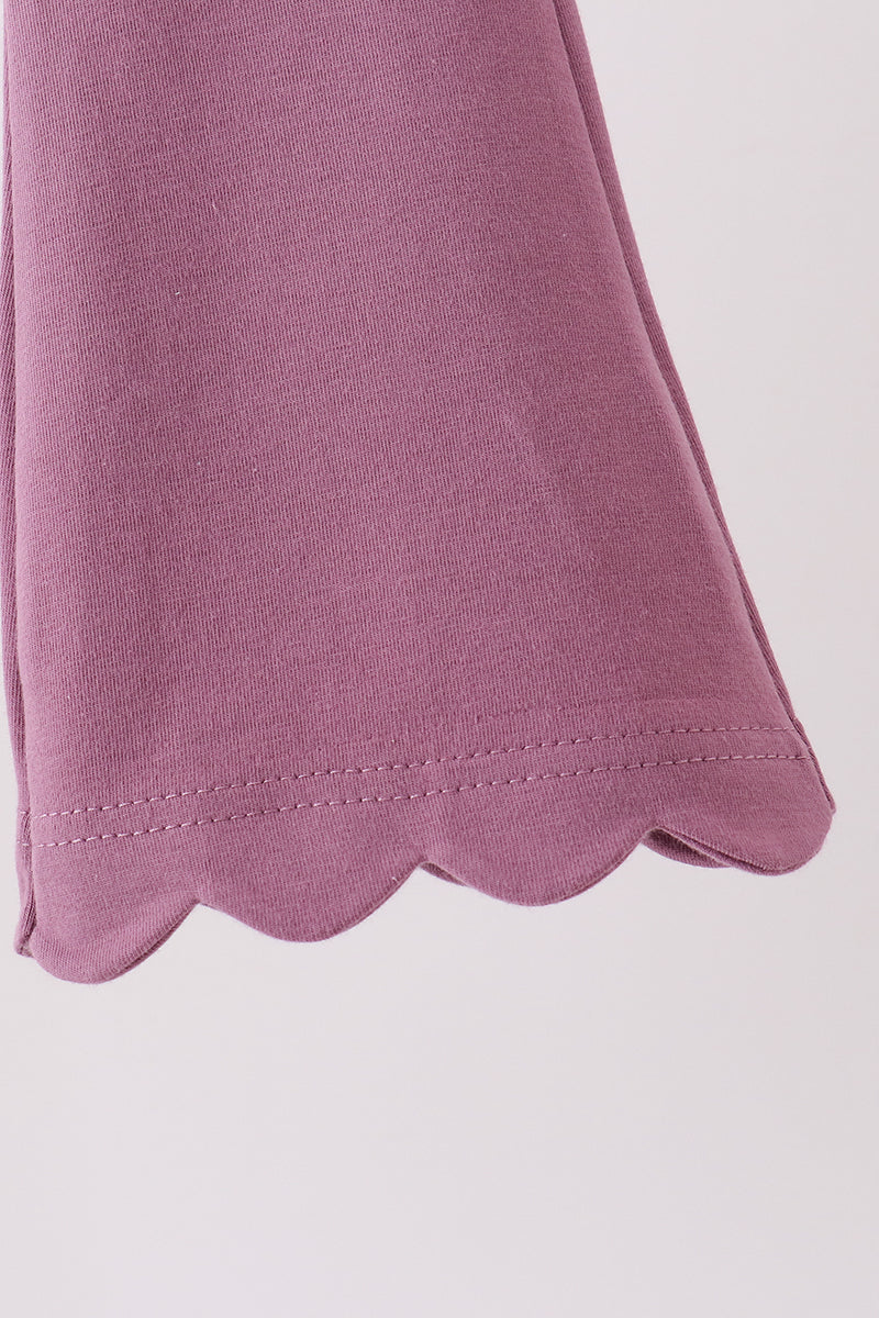 Dusty mauve scalloped bell pants - Aaria Tees Aaria Tees