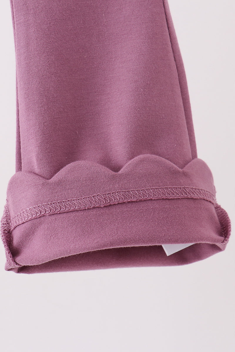 Dusty mauve scalloped bell pants - Aaria Tees Aaria Tees