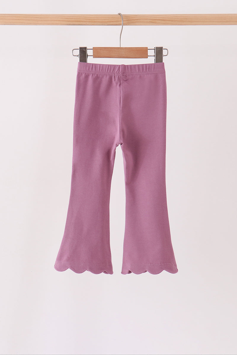 Dusty mauve scalloped bell pants - Aaria Tees Aaria Tees