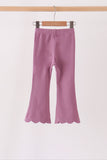Dusty mauve scalloped bell pants - Aaria Tees Aaria Tees