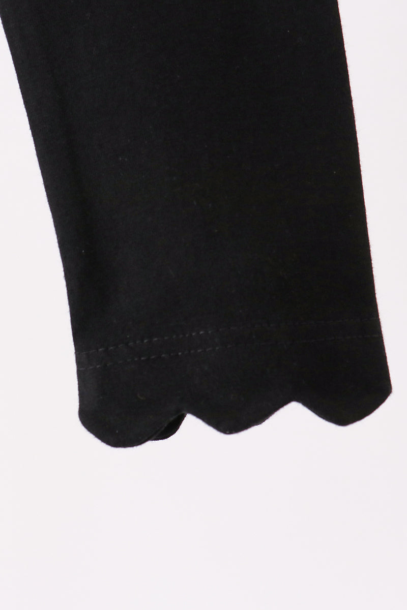 Black scalloped leggings - Aaria Tees Aaria Tees