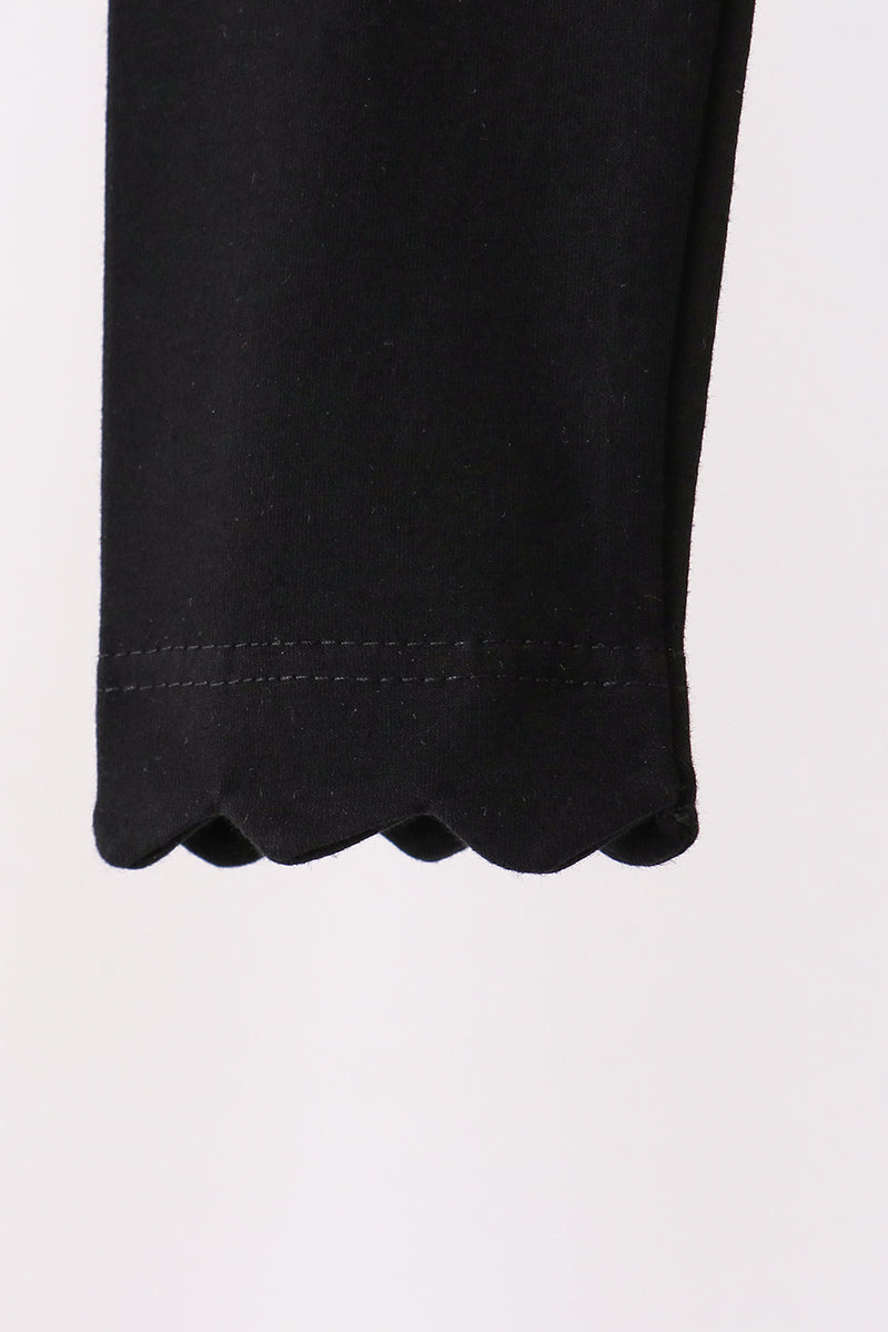 Black scalloped leggings - Aaria Tees Aaria Tees