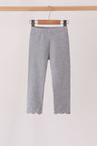 Grey scalloped leggings - Aaria Tees Aaria Tees