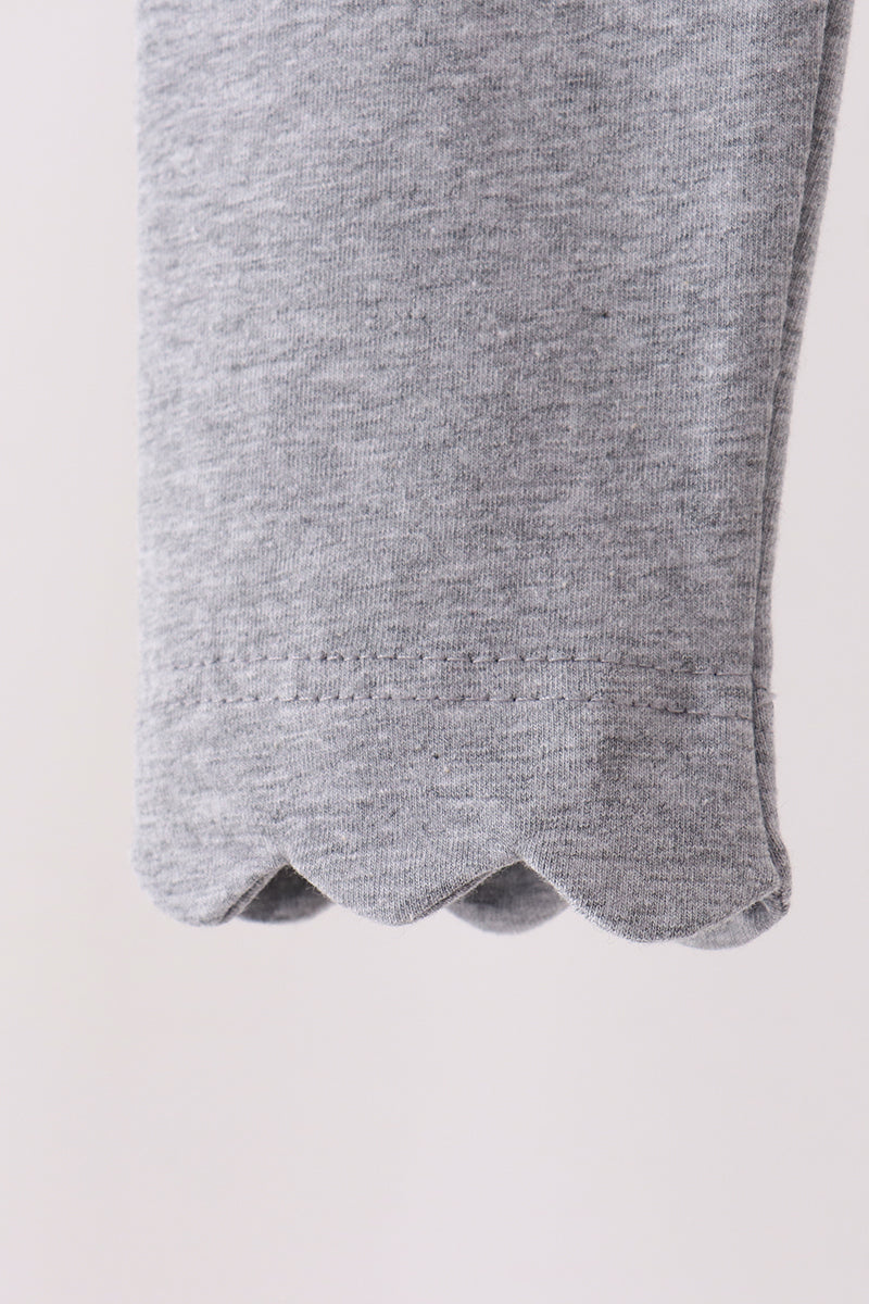 Grey scalloped leggings - Aaria Tees Aaria Tees