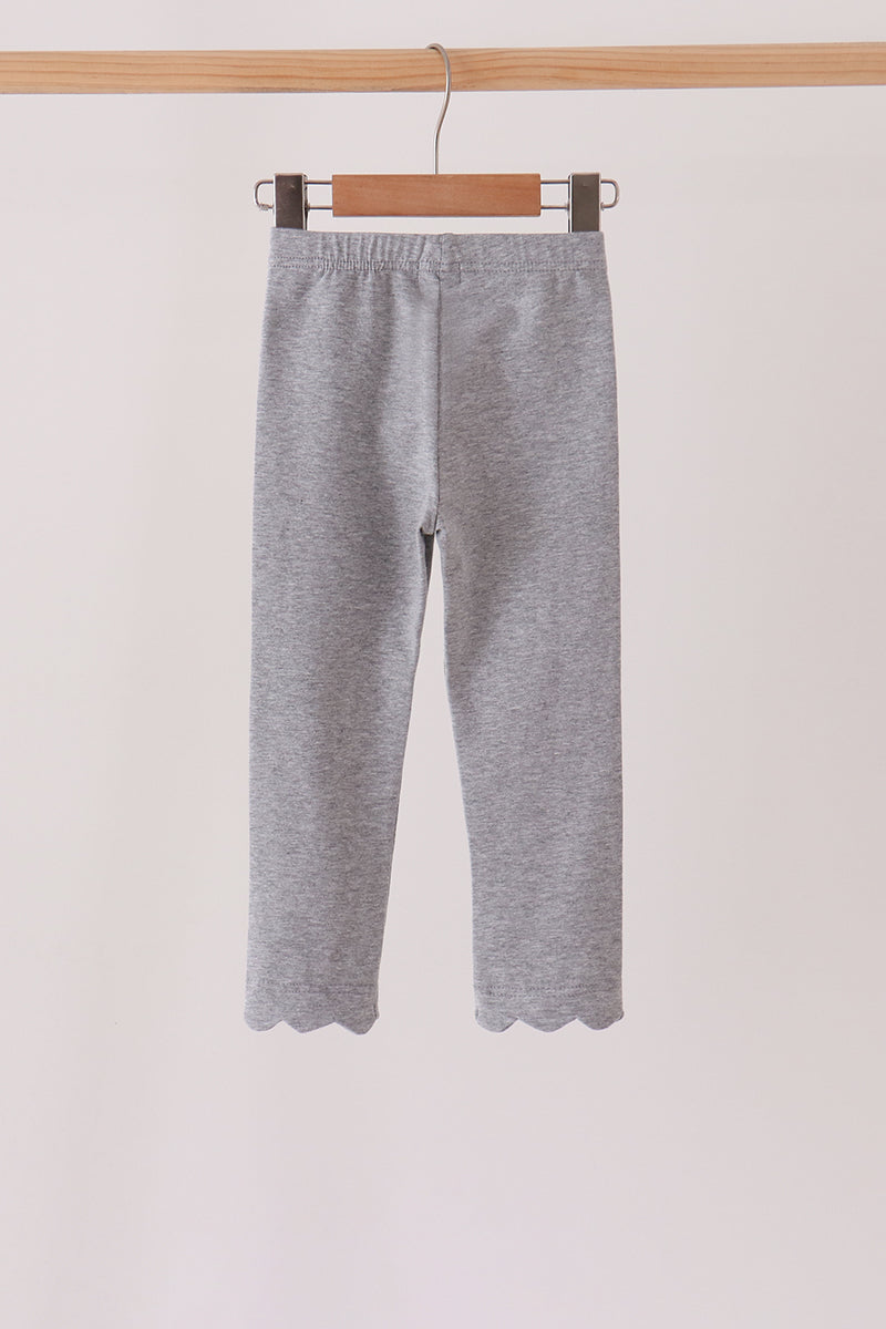 Grey scalloped leggings - Aaria Tees Aaria Tees