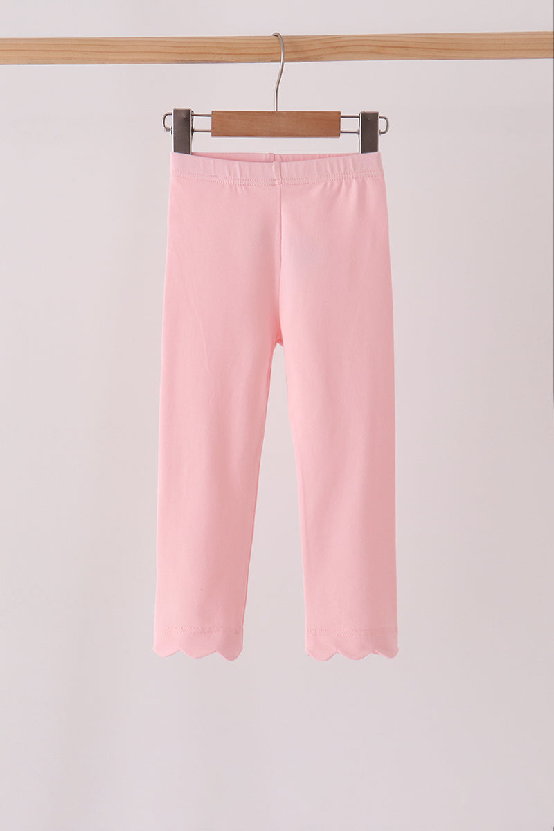 Pink scalloped leggings - Aaria Tees Aaria Tees