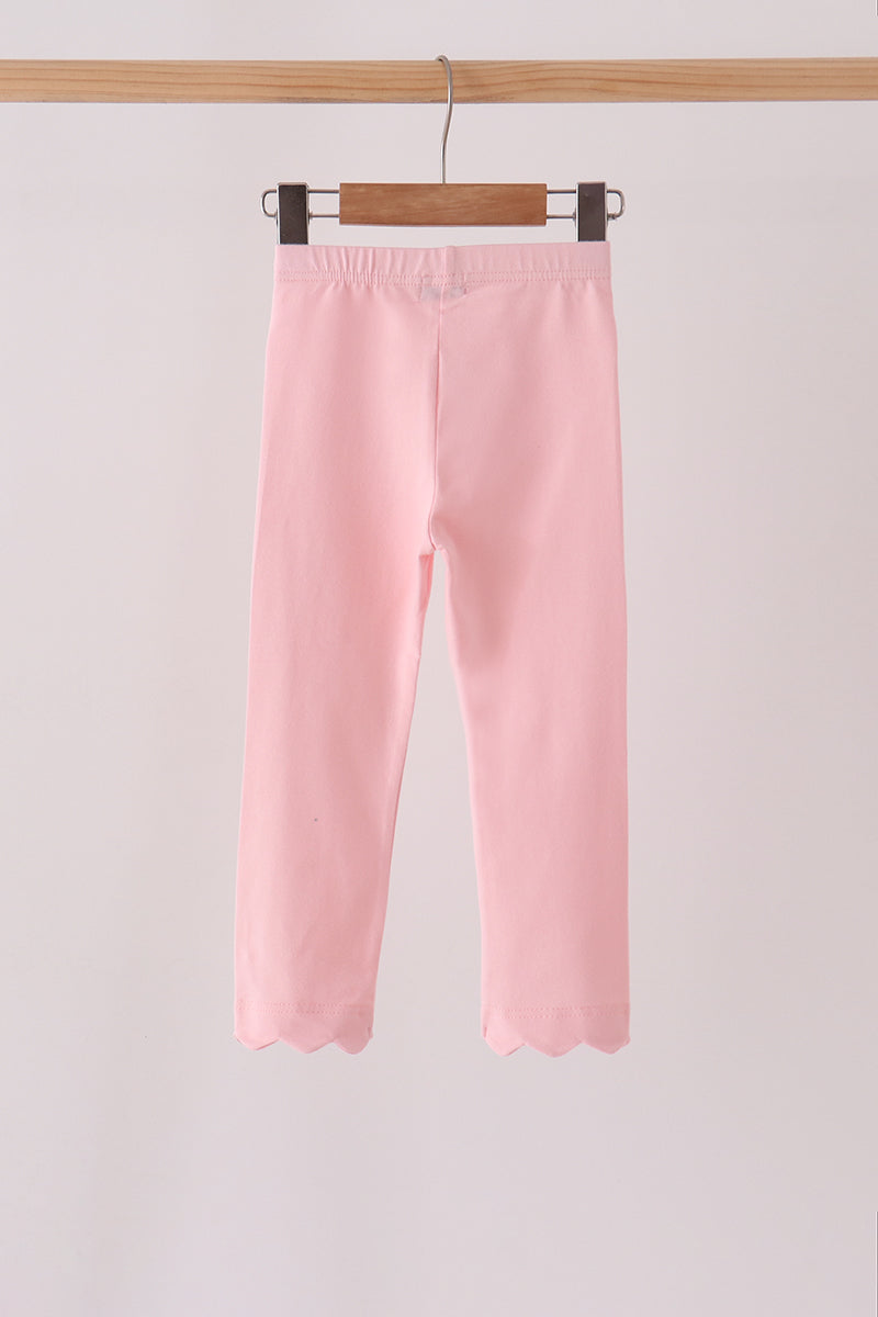Pink scalloped leggings - Aaria Tees Aaria Tees