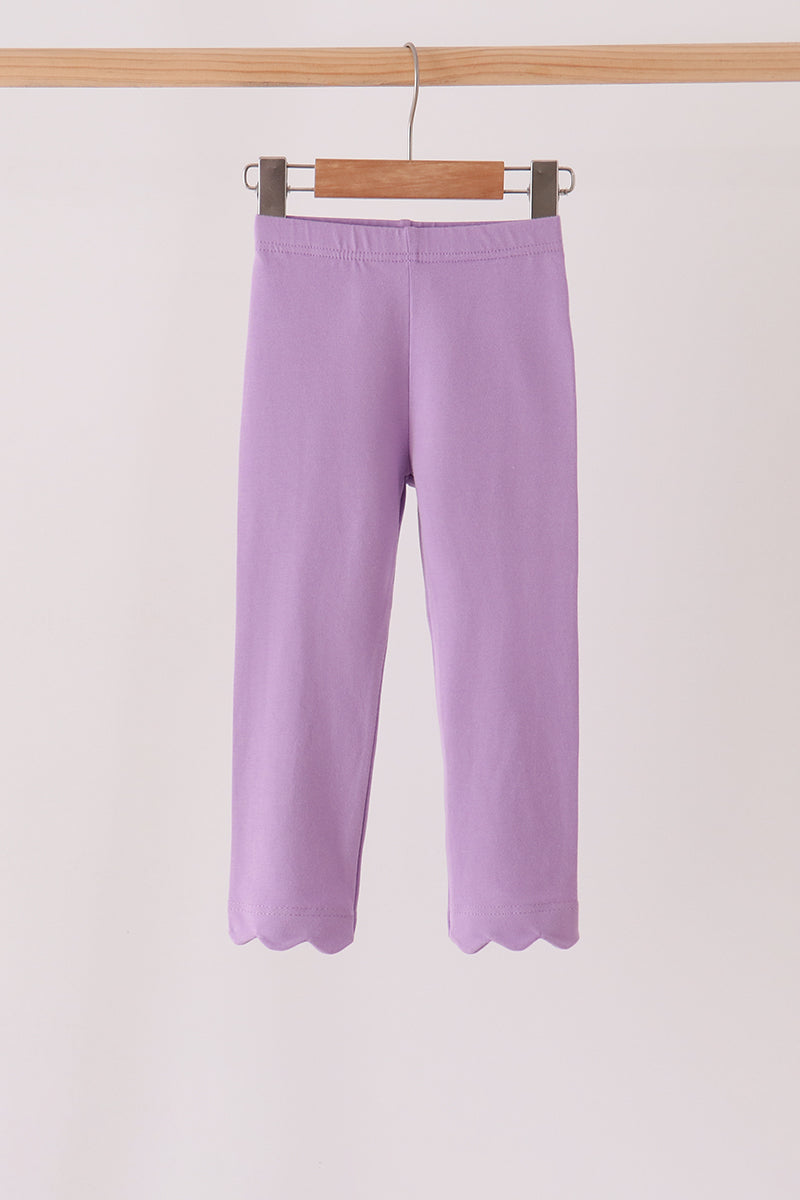 Deep violet scalloped leggings - Aaria Tees