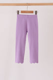 Deep violet scalloped leggings - Aaria Tees Aaria Tees