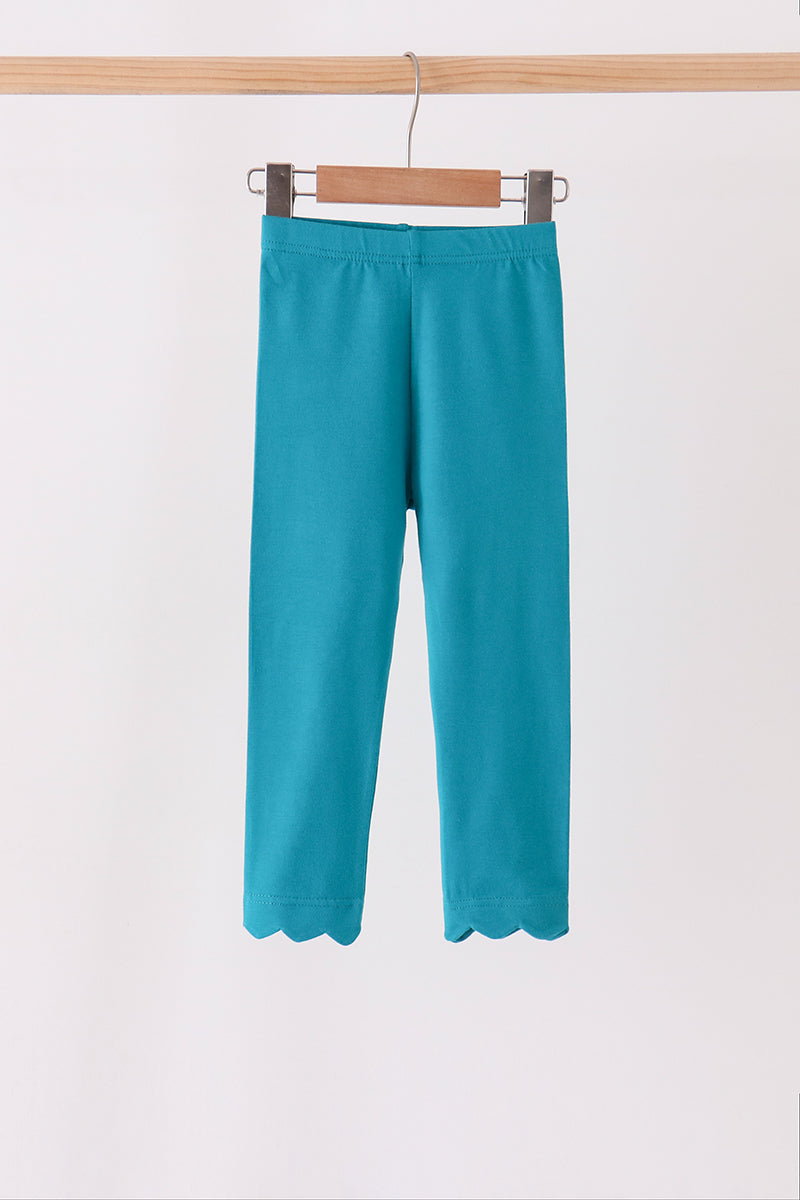 Teal scalloped leggings - Aaria Tees Aaria Tees
