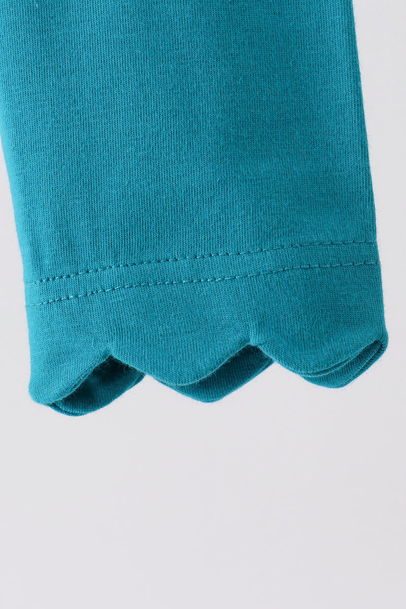 Teal scalloped leggings - Aaria Tees Aaria Tees