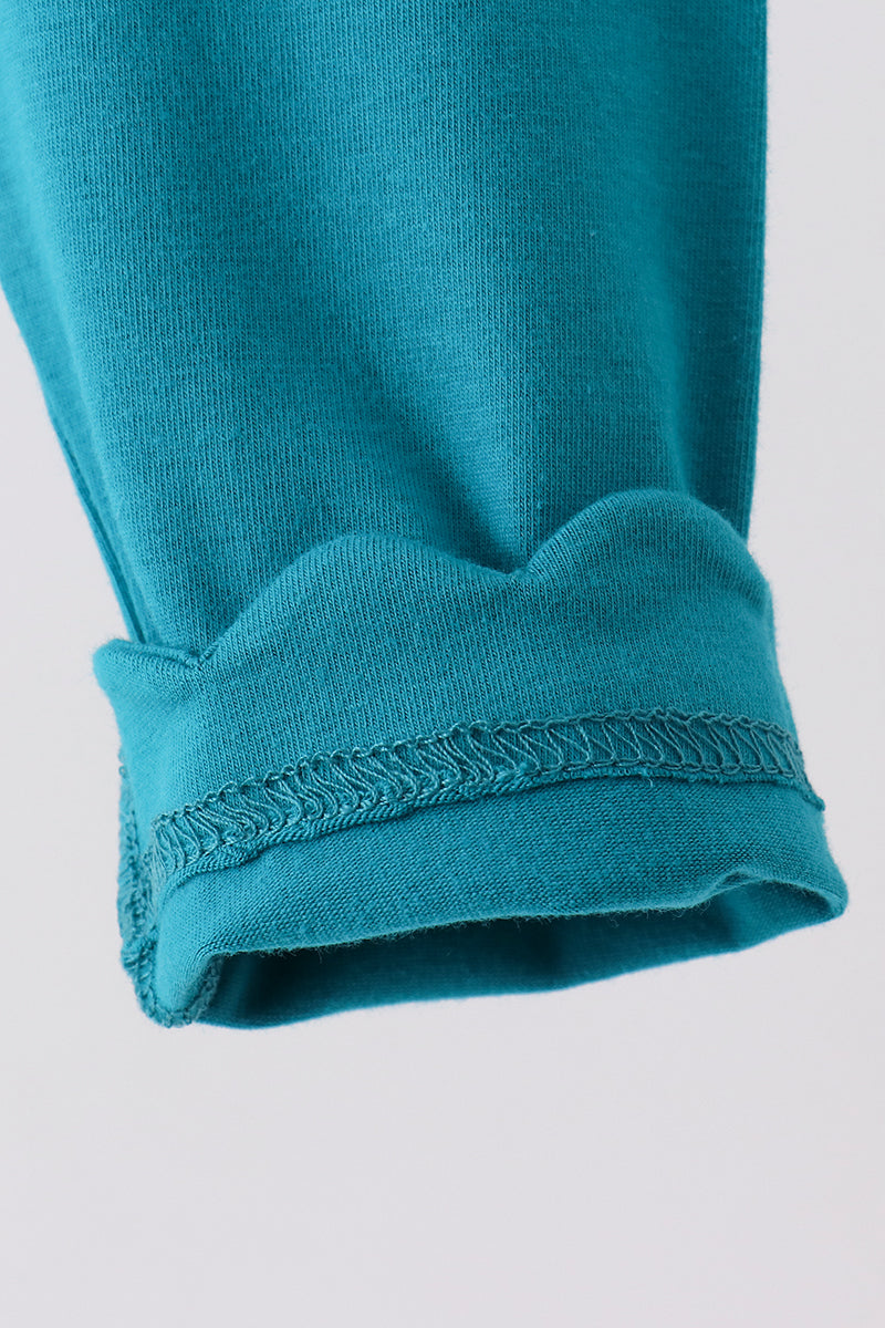 Teal scalloped leggings - Aaria Tees Aaria Tees