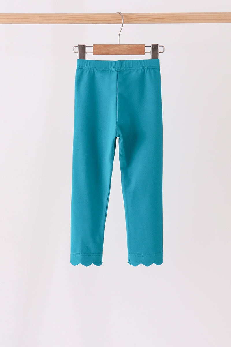 Teal scalloped leggings - Aaria Tees Aaria Tees