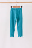 Teal scalloped leggings - Aaria Tees Aaria Tees