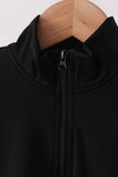 Black scallped zipper active set - Aaria Tees Aaria Tees