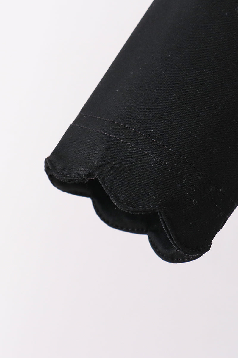 Black scallped zipper active set - Aaria Tees Aaria Tees