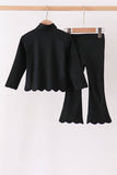 Black scallped zipper active set - Aaria Tees Aaria Tees
