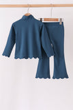Navy scallped zipper active set - Aaria Tees Aaria Tees